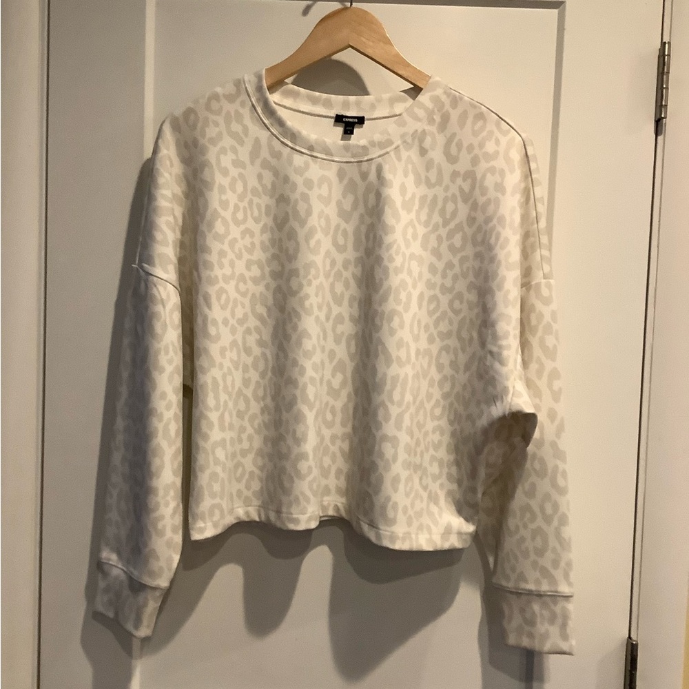Express Cream Animal Print Sweatshirt